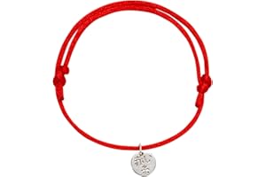 KAKI La Felicità è Nelle Piccole Cose Braccialetto Filo Rosso del Destino Singolo Argento, Akai Ito 赤い糸, Bracciale Amicizia e Amore, Regalo Simbolico per Lui e Lei