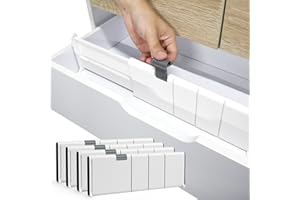 Sterneer 4-częściowy zestaw rozdzielaczy szuflad (27,5-44 cm), organizery do szuflad, separatory na ubrania, szafę, szuflady, system porządkowania, do sypialni, komody