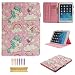 Produktbild Uliking iPad 24,6 cm 2018/2017 (iPad 6./5. Generation), iPad Air 2/iPad Air/iPad Pro 9,7 2016 Fall, PU Leder TPU Trifold Ständer Smart Auto Wake/Sleep Cover Apple Bleistift Halter rosa 05# Pink Pony