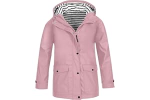 BLZZWO Regenjacke Kinder Wasserdicht Regenjacke Mädchen Wind Übergangsjacke Softshelljacke mit Kapuze Dünne Sportjacke Leichte Gefütterte Jacken Herbst Windjacke Winddicht Mantel (3-14 Jahre/Gr.110-160)