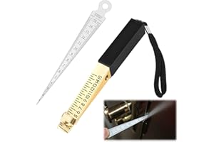 NANGILO Fire Door Gap Gauge, 2 Pcs Feeler Gauges, Door Gap Measuring Tool for Engineering Inspection and House Flatness Measurement, Wedge Vernier Feeler Gauges and Gap Gauge (1-15mm/0.04-0.59in)