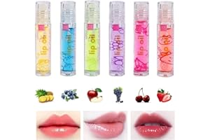 ZIOFY 6 PCS Hydrating Lip Oil Set, Roll-on Lip Oil with Fruit-Flavored Plumping LIP OIL, Transparent Moisturizing No-Sticky Lip Care, Long Lasting Lip GLoss (Strawberry,Grape,Cherry,Peaches,Orange,Avocado)