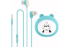 GEEKRIA Auriculares con cable para niños con micrófono para la escuela y clase en línea, auriculares intrauditivos para niños con conector jack de 3.5 mm con límite de volumen de 85 dB para orejas