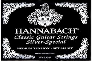 Hannabach 652528 Saiten für Klassikgitarre Seire 815 Medium Tension Silver Special - 3er Bass