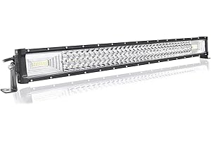 Willpower Barra LED 81cm 32 Pollici 405W Fari LED 12V 24V Fascio Spot e Inondazione Impermeabile Faretti LED Faro da Lavoro LED Barra Luci LED per Fuoristrada Auto Trattore Camion 4x4 Barca ATV