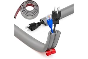 BUERPINKING Canalina Passacavi Calpestabile, 3.0m X 2cm Canaline Passacavi Da Muro, Copricavi Pavimento, Cache Cable Pavimento, Canalina Passacavi Adesiva Flessibile,Passacavi Pavimento Per Tutti I Cavi (Grigio)