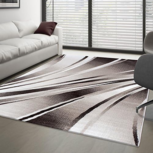 Modern Short Pile Rug, Abstract Carpet for Living Room, Different Colours / Sizes, Polypropylene, brown, 120x170 cm