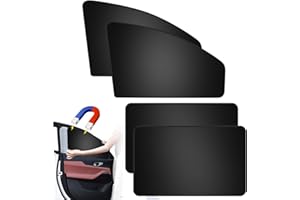 OBCXIN Car Side Window Shades 4 PCS, Magnetic UV-Blocking Car Window Shades for Baby, Protect Baby Kids Adults Pet from Sun Burn, Magnetic Curtain Fits Most Vehicles, Black