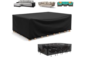 HOLEILUCK Funda Muebles De Jardin 210x115x100cm/LxWxH Funda Sofá Exterior Impermeable Negro Funda Impermeable Exterior Fundas Exteriores Completas Anti Viento, Anti UV Funda Protectora Mesa Exterior