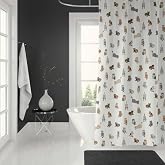 Banyo Perdesi 2x120x200 &Ccedil;ift Kanat Duş Perdesi Halka Hediyeli 7183