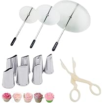 Backdekoration Spritztüllen 5 Spritztüllen + 100 Spritztüten Aus Edelstahl - Backdekorations-Set Für Kuchen & Cupcakes Spritztüllen Set Bäckerei