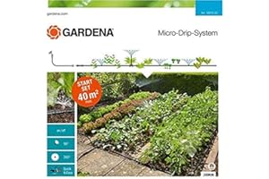 Gardena Kit d'arrosage goutte-à-goutte pour massifs et potagers : système d'arrosage Micro-Drip pour un arrosage individuel et flexible (13015-20)