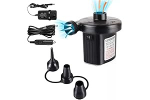 RigWig Electric Air Pump Inflate/Deflate With 3 Nozzles For Inflatable Beds, Padding Pool and Other Beach Toys