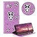 Produktbild Glitzer Strass Brieftasche für Huawei P30 Lite,Lila Leder Handyhülle für Huawei P30 Lite,Moiky Luxus 3D Magnetisch Kristall Niedlich Panda Blumen Diamant Hülle mit Kartenfächer Ständer