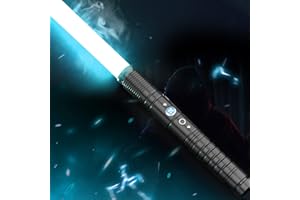 InLoveArts Lightsaber, RGB 7 Colors 3 Modle Voices Light Saber, Smooth Swing & Fight Sound Effects, Gift & Cosplay Toys for Kids for Ages 6 and Up (Black 77cm)