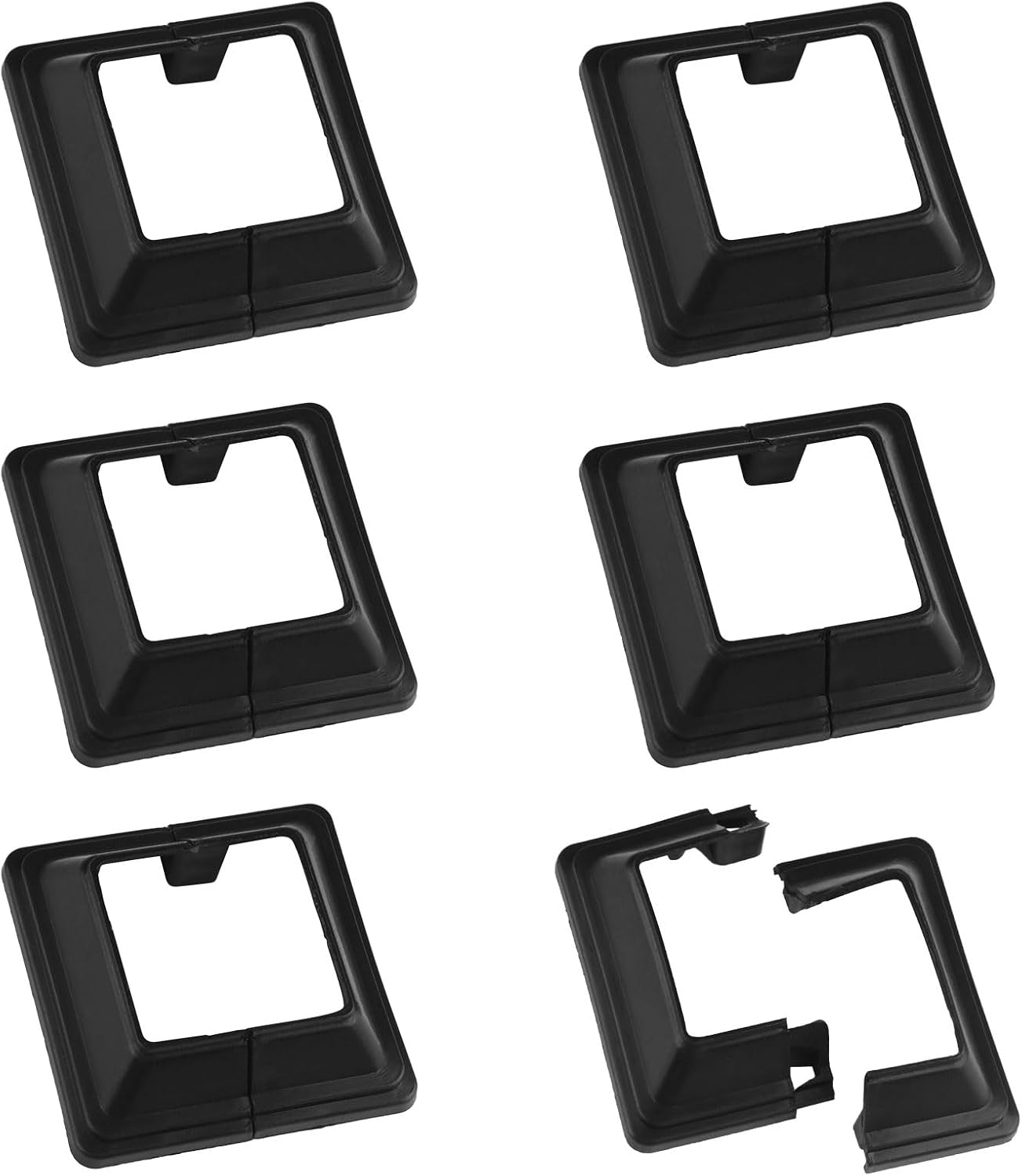 UFURMATE Cubierta de base de poste, 6 piezas 3,8 x 3,8 cm Cubierta de falda dividida para poste decorativo Placa de cubierta de poste para barandilla de valla, escalera, porche, cubierta