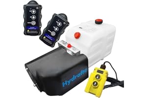 AUER VERLAG I.D.AAP LW Hydraulikaggregat Hydraft, Hydraulikpumpe mit 4 Liter Tank und Kabelfernbedienung + Funkfernbedienung, 12V 180 bar 2000 Watt (2 x Funkfernbedienung)