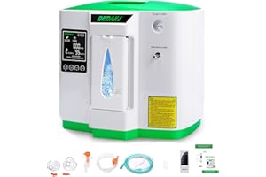 DEDAKJ Concentrador de Oxígeno, 2-9L / min Ajustable 93%±3% Alta Pureza, Atomización, Generador de Oxígeno de Flujo Hogar Con Control Remoto, Certificado por la CE