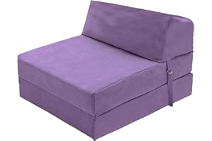 Loft 25 Single Fold Out Chair Graceland Z Bed | Guest Foldable Sofa Futon Mattress | Living Room Furniture | Ergonomically Designed | Soft and Comfy (Graceland Purple)
