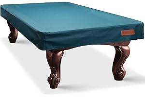 K-Musculo Pool Table Cover, Heavy Duty Leatherette Billiard Table Cover, Waterproof and Tearproof, 6.5/7/ 7.5/8/ 8.5/9 Feet Fitted, 9 -112" L × 62" W × 8" H, Emerald Green