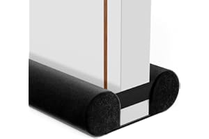 BKSAI Boudin de Porte Isolant Froid Double 75-90CM Bas de Porte Isolant Sans Colle - Boudins Portes Isolation Froid Anti Bruit Poussière Lumière Insectes - Noir