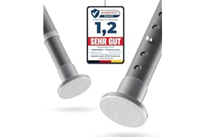MEISENBERG Bastone Tenda Estensibile 160-210, Grigio, Ø 25 mm, Bastoni per Tende a Pressione per Tendaggi, Doccia, Aperture Delle Porte e Armadio