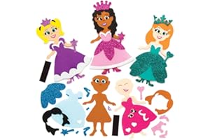 Baker Ross Kits de princesses aimantées à assortir, idéal pour les arts et l'artisanat des enfants (paquet de 8)