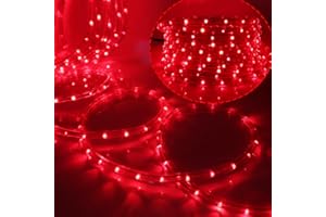 HEGEHE Striscia LED per esterni 2M, Corda LED da 36 LEDs/m, Tubo fluorescente per interni 220V, Tubo arcobaleno LED flessibile impermeabile IP65 con illuminazione a 360° [Rosso]