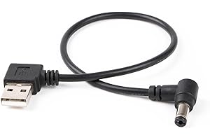 USANGREEN USB to Barrel Cable USB to 5.5mm/2.1mm angled 5V DC Power Cable (Left Angled)