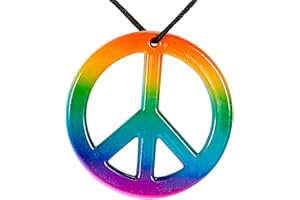 W WIDMANN MILANO PARTY FASHION Collana Widmann Sancto Hippie con medaglione della pace multicolore per accessorio per travestimenti