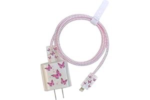 ‎UYRVAPE UYRVAPE Niedliche Blumen Schutzhülle für Ladegerät, Kabel Zubehör Schützen Ladekabel, Flexibler Silikon für iPhone USB Schutzhülle, Kabelschutz Geruchsfrei, Beißfest(Rosa)