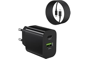 DEESOOCO 30W 2-Puerto Cargador USB C Compatible con iPhone 15/16 Pro MAX, Samsung Galaxy S24/S23/S22