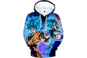 FLYCHEN Felpa con Cappuccio per Ragazzi e Bambini 3D Stampato Dragon Ball Cartoon Fans Fantastico Giovanne Pullover