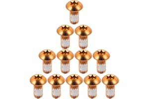 Chooee 12Pcs MTB Tornillos Bicicleta Bici Disco Freno Rotos Pernos Disc Negro M5x10mm Brake Rotor Bolts,naranja