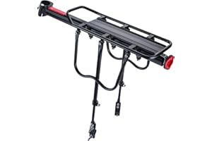 STORMSHOPPING Rear Bike Rack for Bicycle, 110Lbs/50kgs Capacity Bike Luggage Rack with Reflective, Adjustable Quick Release Mountain Road Bicycle Cargo Rack, Aluminum Alloy