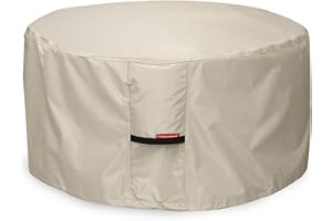 Porch Shield Feuerschalen-Abdeckung – Wasserdicht 600D Heavy Duty Runde Terrassen-Feuerschalen-Abdeckung Beige – 71,1 cm