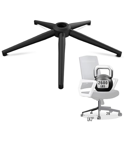 Base Chaise Bureau Remplacement 28,VEVOR Capacité De Charge 2 500 Lb Base De Bureau Ordinateur Universelle Avec Pieds En Metal Renforce Argent 93206765