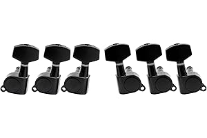 Musiclily Mécaniques 3x3 standard grand modèle scellés pour Guitare Fender Stratocaster Tele, Noir