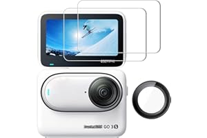 iDaPro [2Pcs per Vetro Temperato per Insta360 GO3s/Insta 360 GO 3s Pellicola Protettiva+[1Pcs] Protezione per obiettivo,Vetro temperato, Durezza 9H, Antigraffio, Antibolla, Antimpronta, Ultrasottile