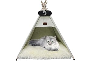 Whiwhi Tenda per Animali Cuccia Domestici Con Cuscino Peluche Lusso Casetta per Cani e Gatti Gatti Casetta da Gioco 70x70x80cm