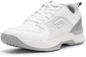 FitVille Womens Extra Wide Fit Tennis Trainers Badminton Squash Shoes with Arch Support Pickleball Volleyball