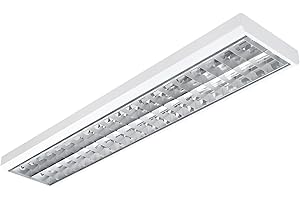 ‎ELG LEUCHTEN ELG Leuchten LED Rasteranbauleuchte 120cm 2-flammig Vorverdrahtet für LED Röhren Daylight Büroleuchte Deckenleuchte Rasterleuchte optional Pendelleuchte