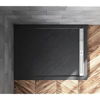 Aica Walk-in Duschwand 100x200 Cm | 8 Mm Sicherheitsglas | Beidseitig Montierbar | Mit Aluminiumrahmen & Stabilisierungsstange