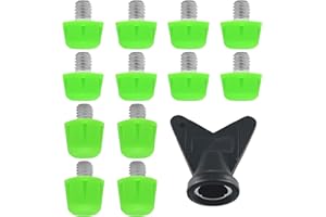 Artanchao 12 Tacos de Fútbol de Plástico, Compatibles con Studs Adidas, Rosca M6, 8 x 8 mm y 4 x 11 mm, Verde, con Llave