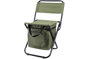 eurNhrN Chaise de pêche avec Sac isolé Plus Frais Portable Chaise de Sac à Dos imperméable Chaise Pliante étanche à Sac de Dossier de siège de Pliage Tabouret de pêche pour Faire de l'exercice