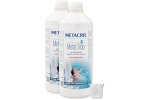 METACRIL Metal Stop+ dispenser 2 LT(1+1).Metal sequestrant and non-foaming clarifier - Ideal for swimming pool or whirlpool (Teuco, Jacuzzi, Intex, Bestway, etc.).