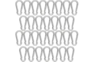 Cozihom M4 1.57 Inch Stainless Steel 30 Pack Carabiner, Pear Shaped, Rust Resistant, for Camping Fishing Hiking Traveling