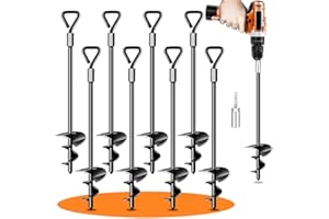Pamofuper Ancoraggio a Terra da avvitare nell'ancoraggio a Terra della Tenda del Trampolino, Set 4 ancoraggi per Trampolino Pesanti per Telaio Altalena, tettoia, Ancoraggio per Tenda