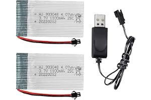 Yangers 2-pack 3.7v 1100mah lipo batteri RC uppladdningsbara batterier 25C SM-2P kontaktkontakt med USB-laddare Set för RC-bi