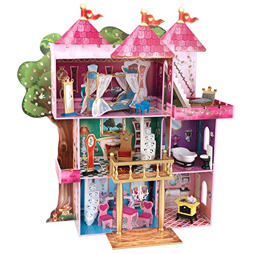 KidKraft Storybook Mansion Dolls House With 14 Furniture Pieces Age 3+ Years